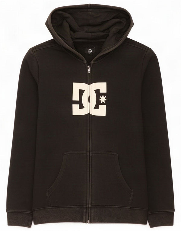 DC Ženska majica s kapuljačom s grafičkim patentnim zatvaračem UK 14 Large Black Cotton