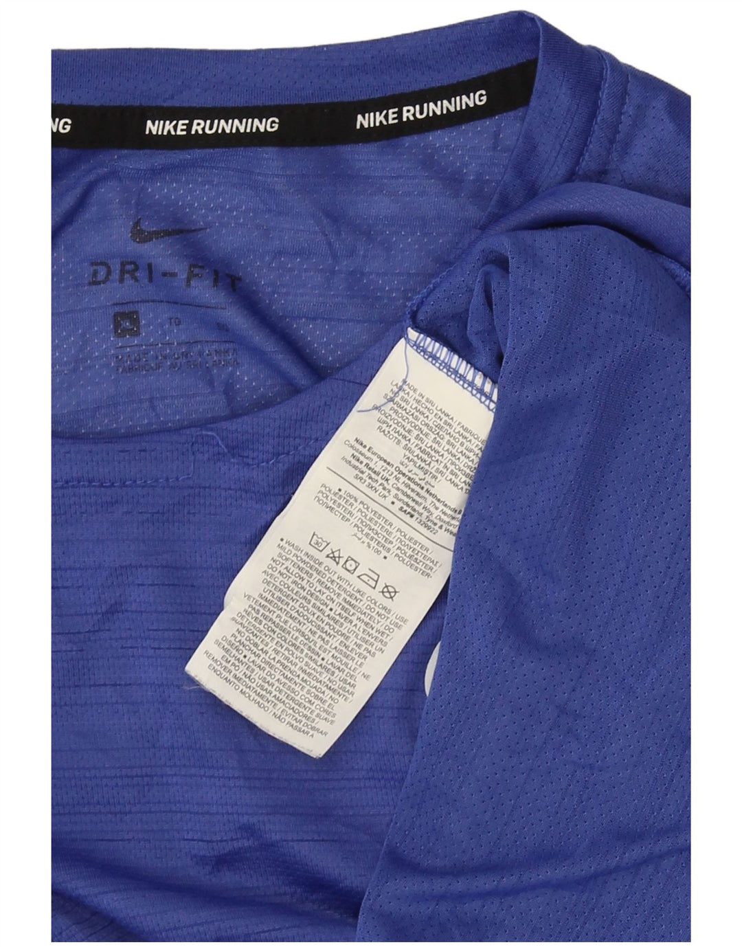 Nike Dri Fit majica kratkih rukava XL s plavim prugama od poliestera