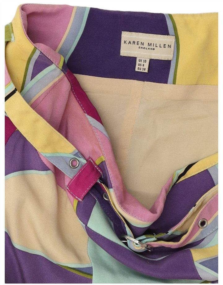KAREN MILLEN Ženska suknja A-kroja UK 10 Mala W30 Višebojna geometrijska