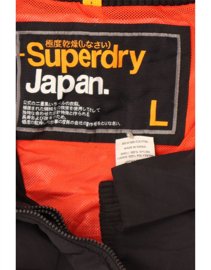 Superdry ženska kišna jakna UK 16 Veliki crni najlon