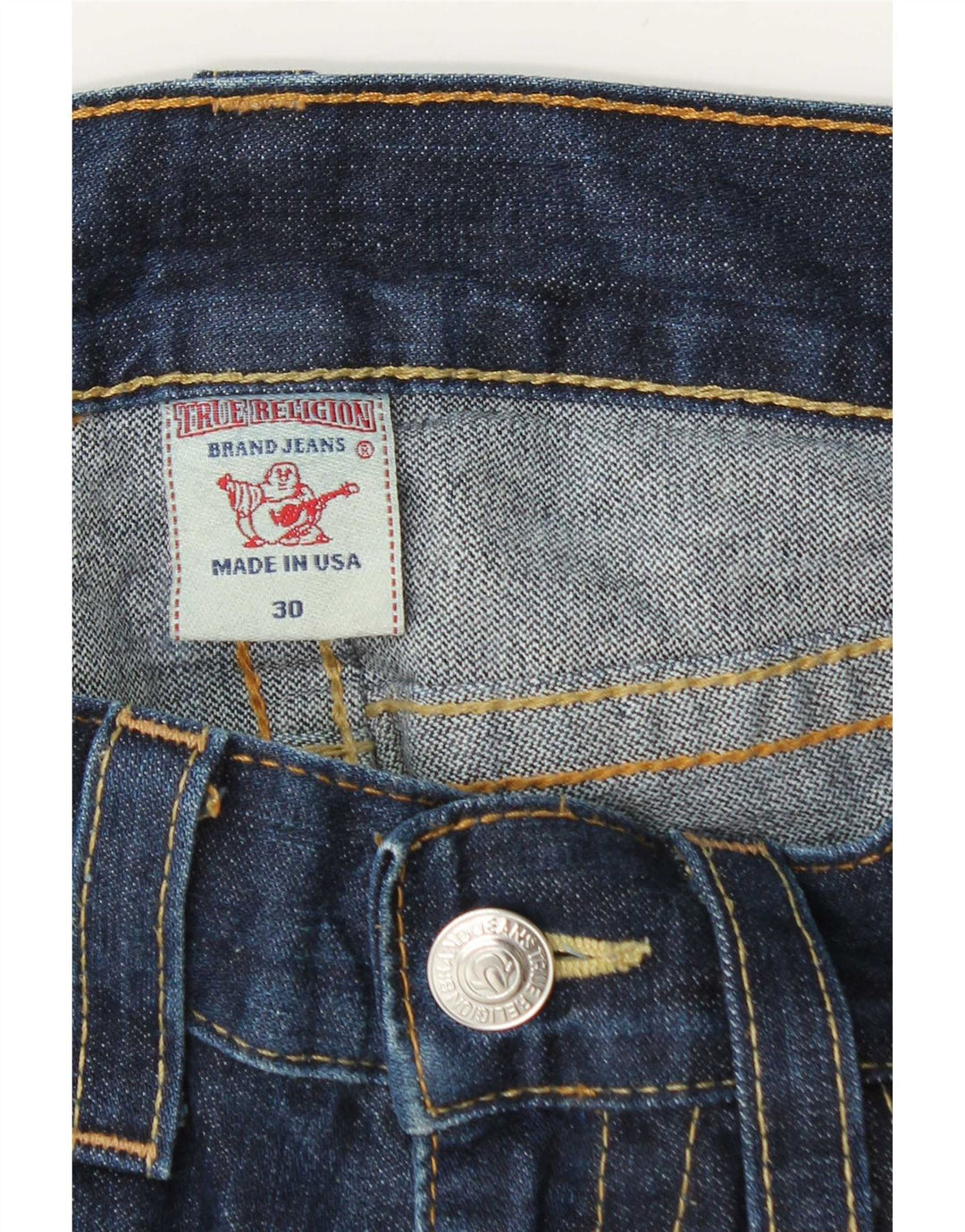 True Religion muške ravne traperice W30 L31 plavi pamuk