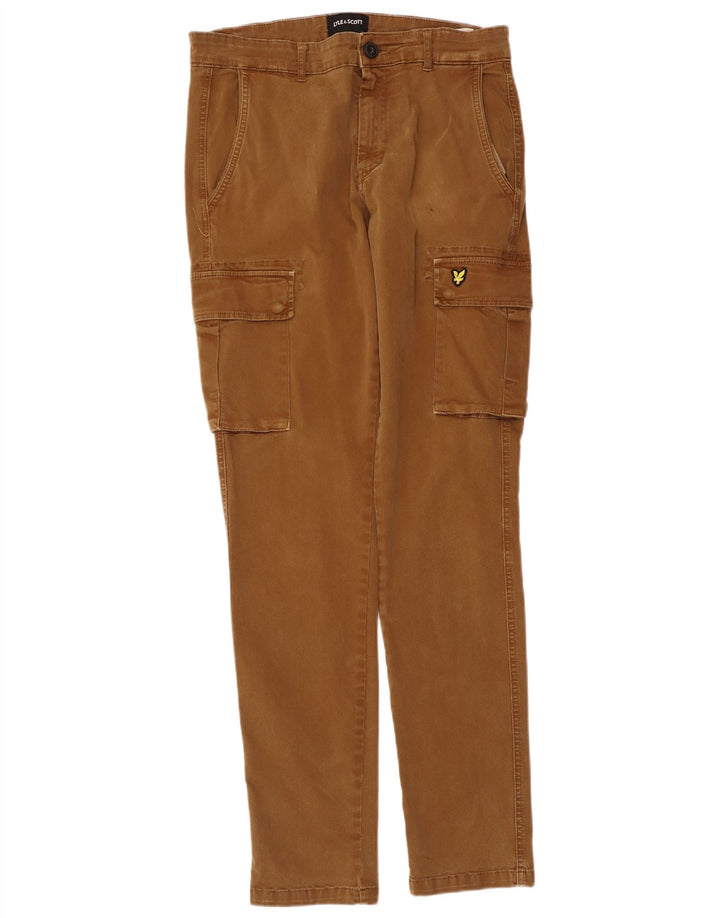 Lyle & Scott Muške uske Cargo hlače W32 L33 Smeđi pamuk