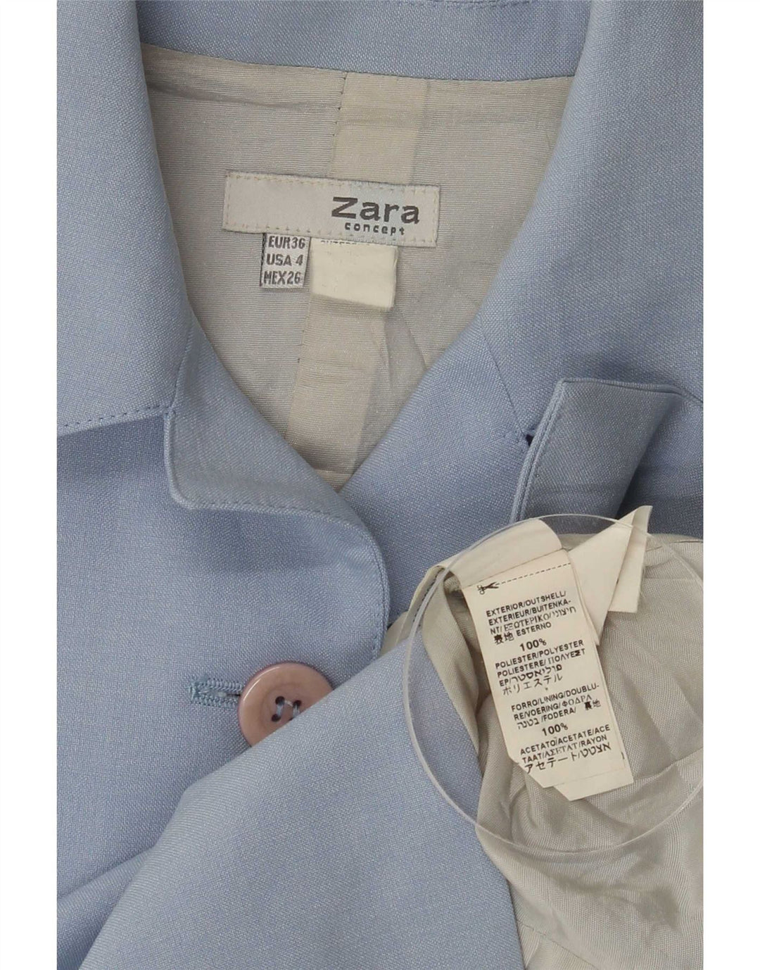 Zara ženski sako sa 5 gumba EU 36 XS plavi poliester