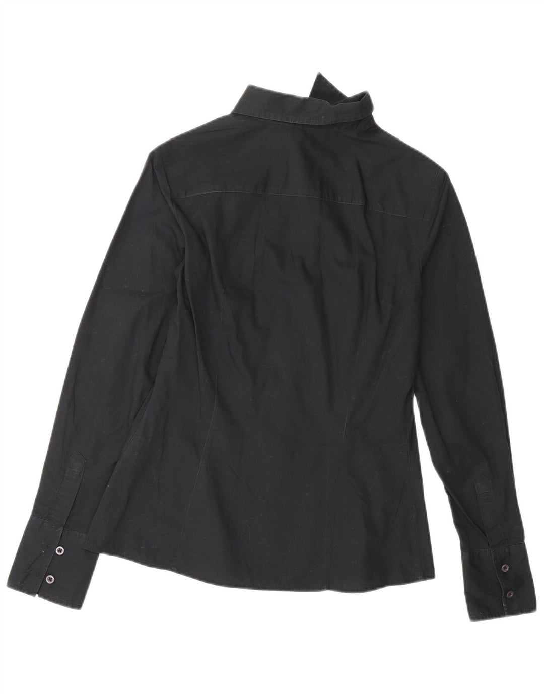 BENETTON Ženska košulja UK 10 Mala crna pamuk