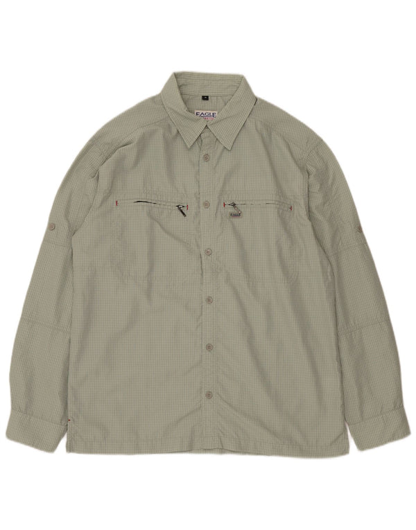 VINTAGE muška košulja srednje zelene boje gingham poliamida