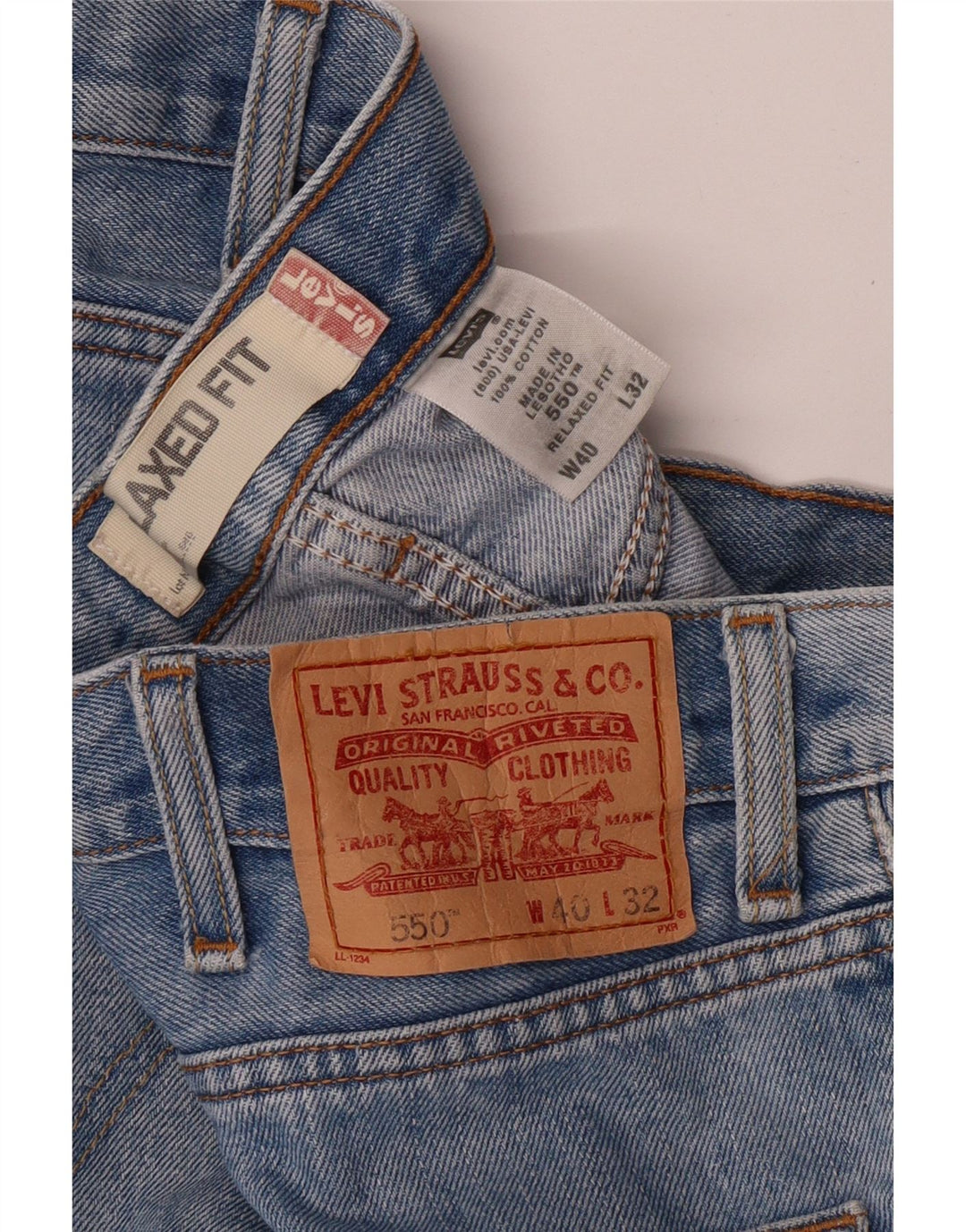 LEVI'S muške 550 ravne traperice opuštenog kroja W40 L32 plavi pamuk
