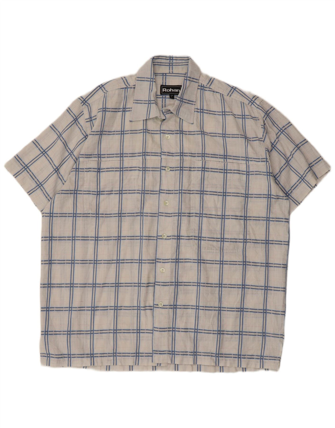 Rohan muška košulja kratkih rukava, veliki bijeli karirani poliester