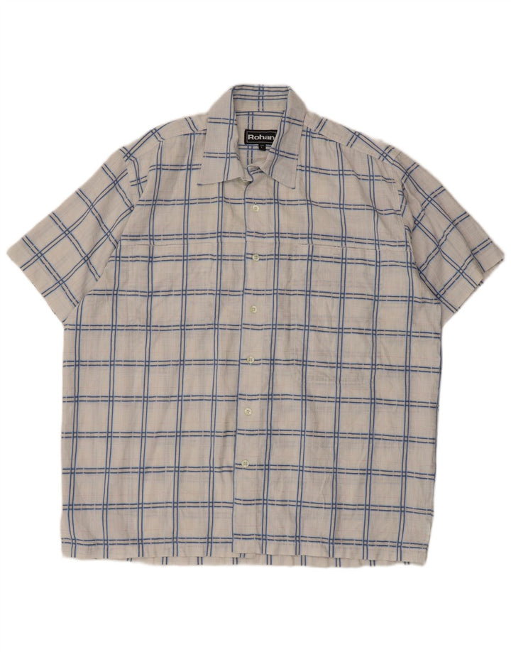 Rohan muška košulja kratkih rukava, veliki bijeli karirani poliester