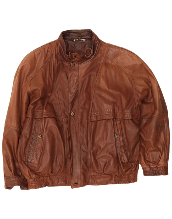 Vintage muška bomber kožna jakna IT 58 4XL smeđa koža