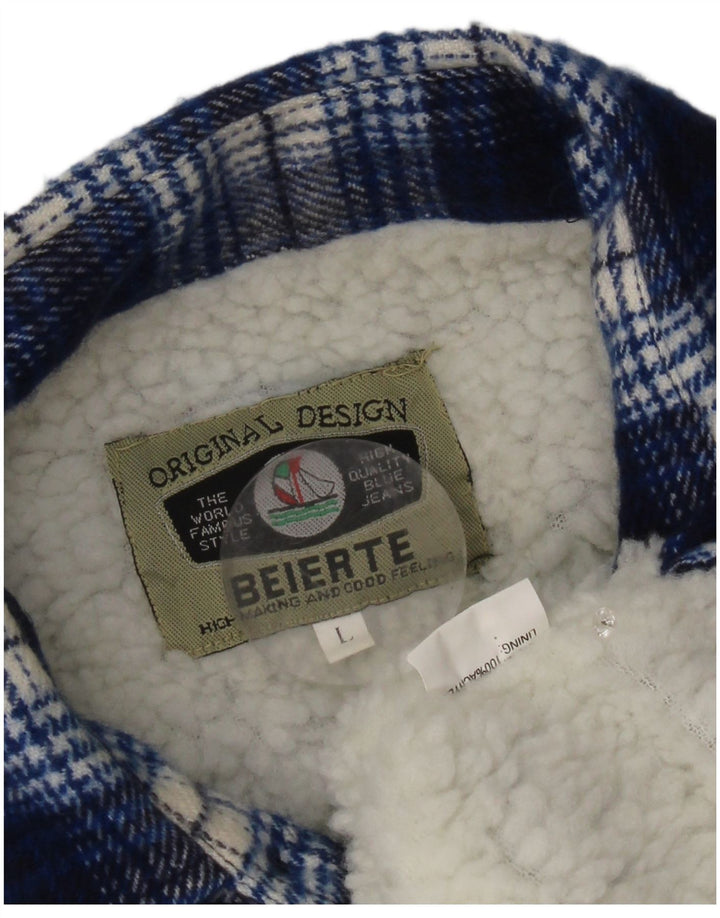 Vintage muška flanelska košulja Lumberjack, veliki plavi karirani akril