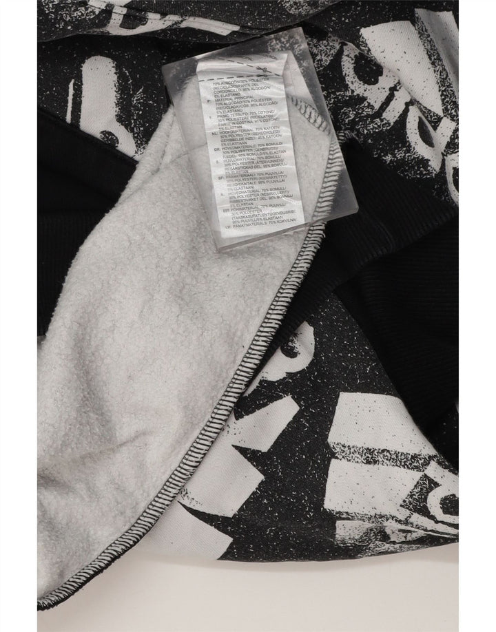 ADIDAS muška majica s kapuljačom s grafičkim motivima, veliki crni pamuk u blokovima boja