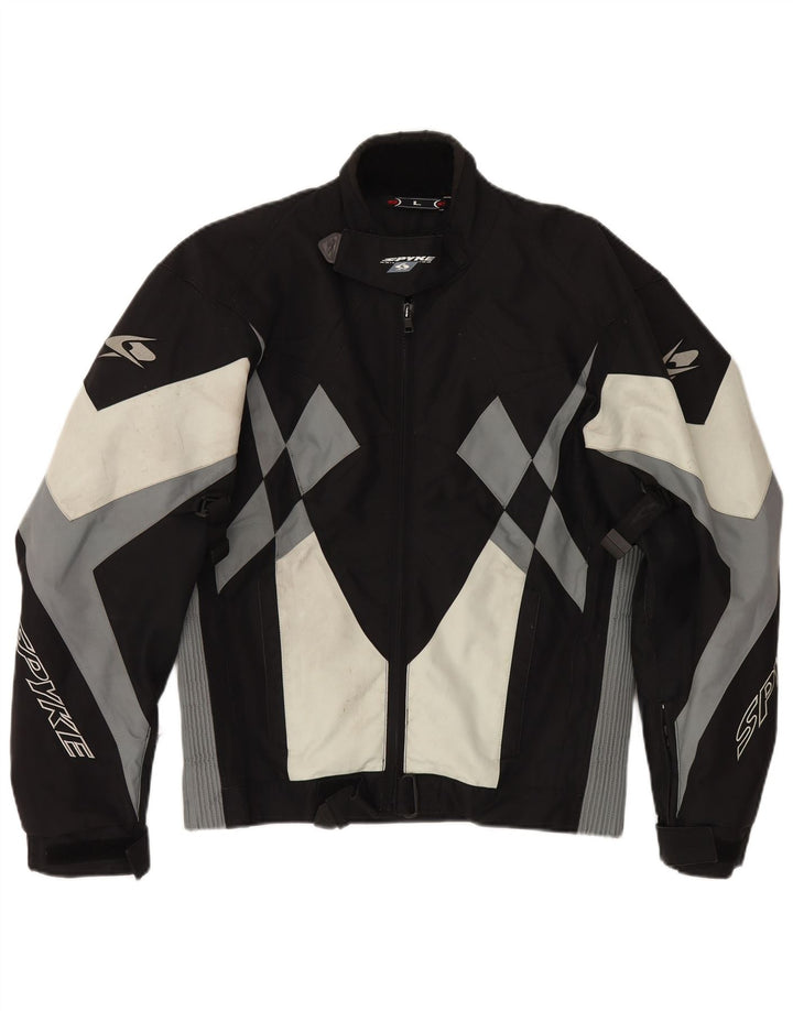 Spyke muška grafička bomber jakna UK 40 Large Black Colourblock Biker