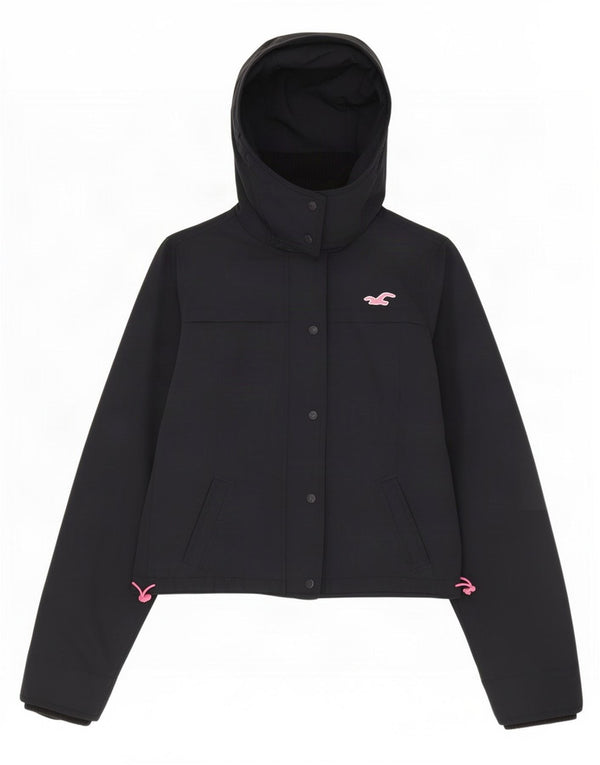 Hollister ženska kišna jakna s kapuljačom UK 14 srednje tamnoplavi najlon