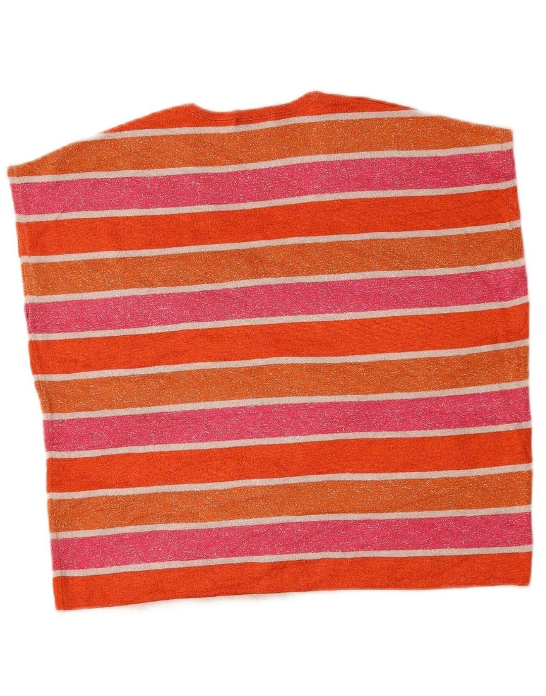 BENETTON Womens Oversized Crop Blouse Top UK 10 Small Multicoloured