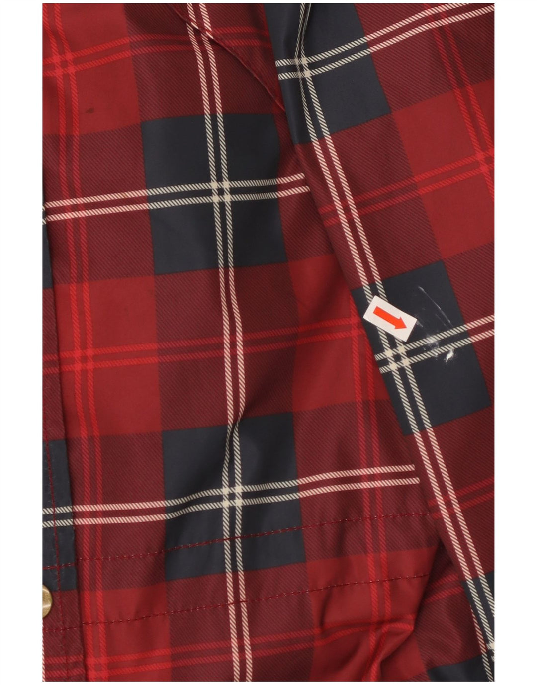 JACK WILLS Ženska prevelika kišna jakna s kapuljačom UK 6 XS Crveni karirani poliester