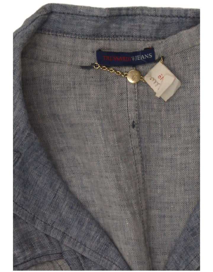 Ženska traper jakna s 3 gumba Trussardi Jeans UK 10 Small Blue
