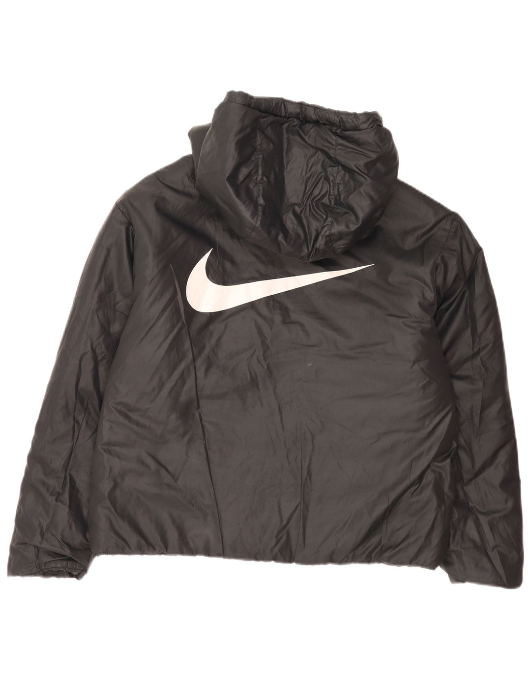 Nike Ženska reverzibilna podstavljena jakna s kapuljačom UK 16 veliki crni poliester