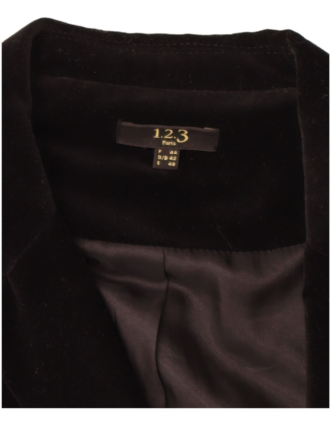 1.2.3 Ženska baršunasta jakna sa 2 gumba PARIS EU 44 srednje crni pamuk