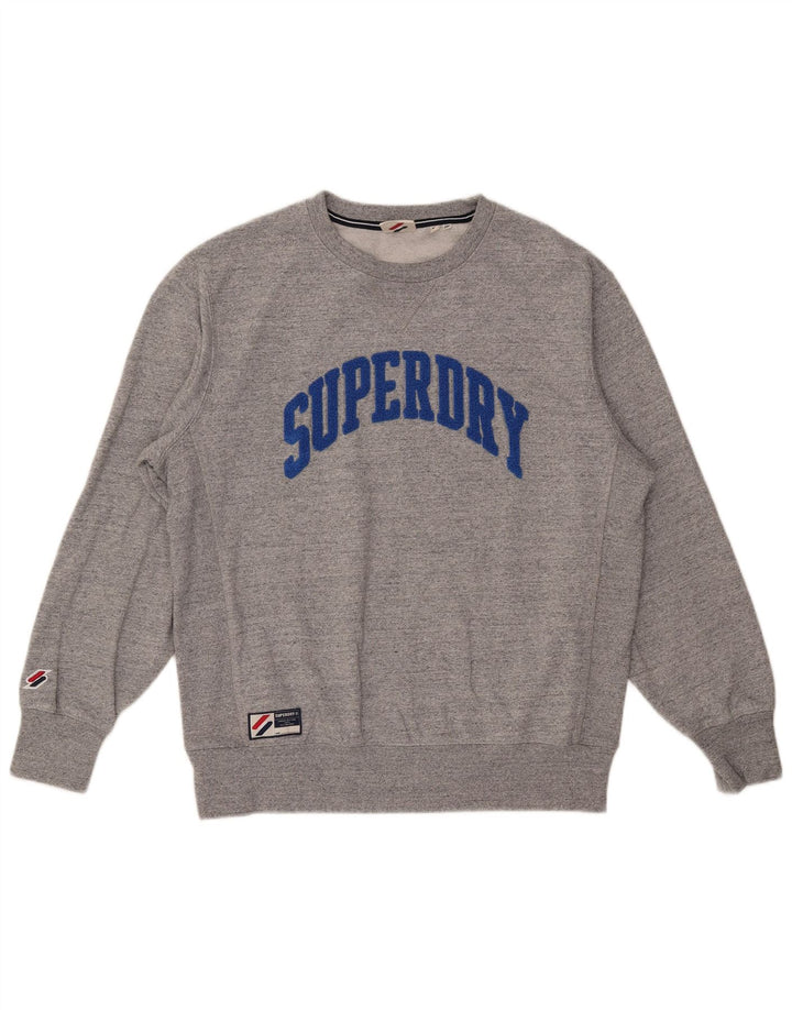 Superdry muški džemper s grafičkim motivima 2XL sivi pamuk