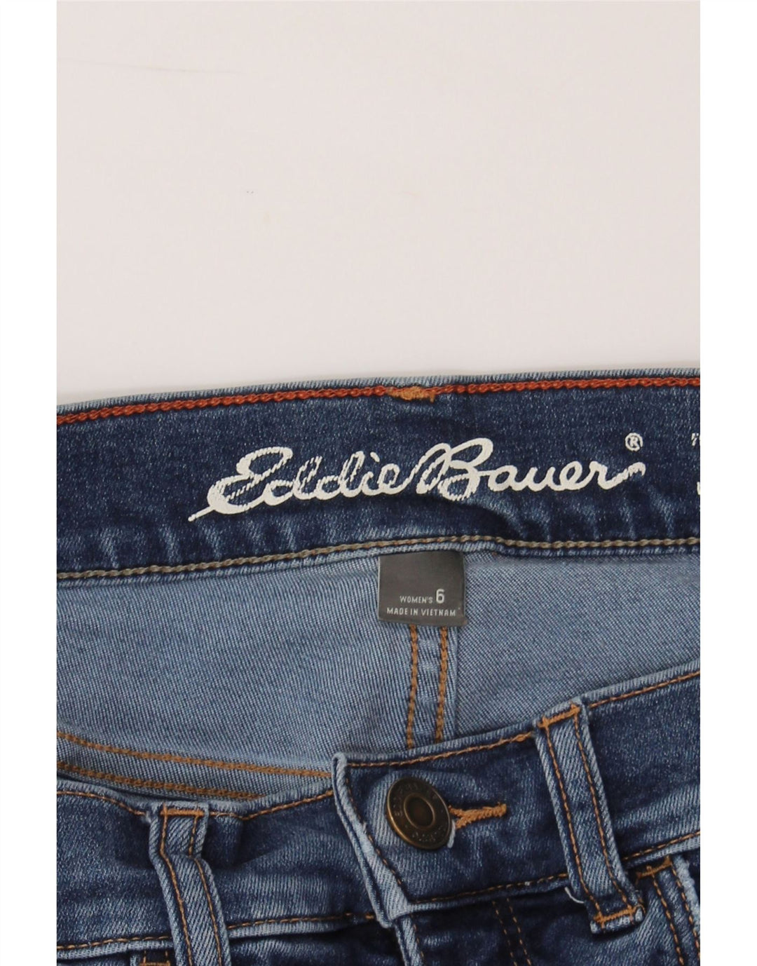 EDDIE BAUER Womens Slightly Curvy Slim Jeans US 6 Medium W28 L30 Blue Vintage Eddie Bauer and Second-Hand Eddie Bauer from Messina Hembry 