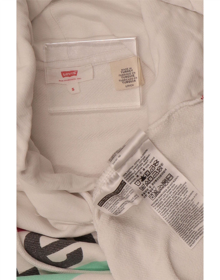 LEVI'S Ženska prevelika majica s kapuljačom s kapuljačom UK 10 Mali bijeli pamuk