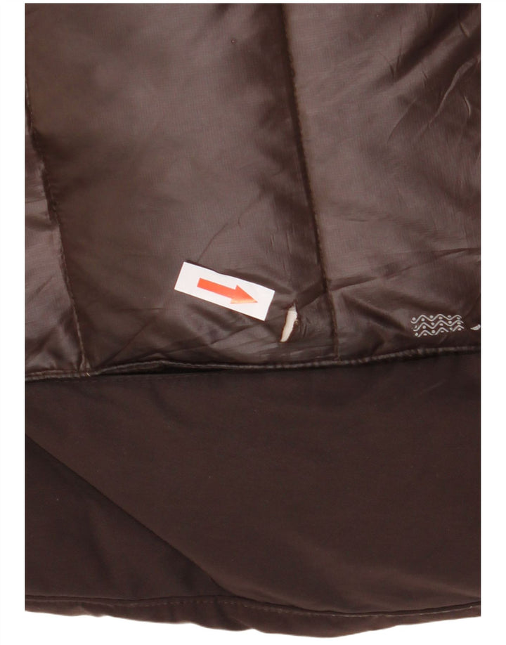 Geox ženska podstavljena jakna s kapuljačom UK 8 Small Brown Colourblock Poliester