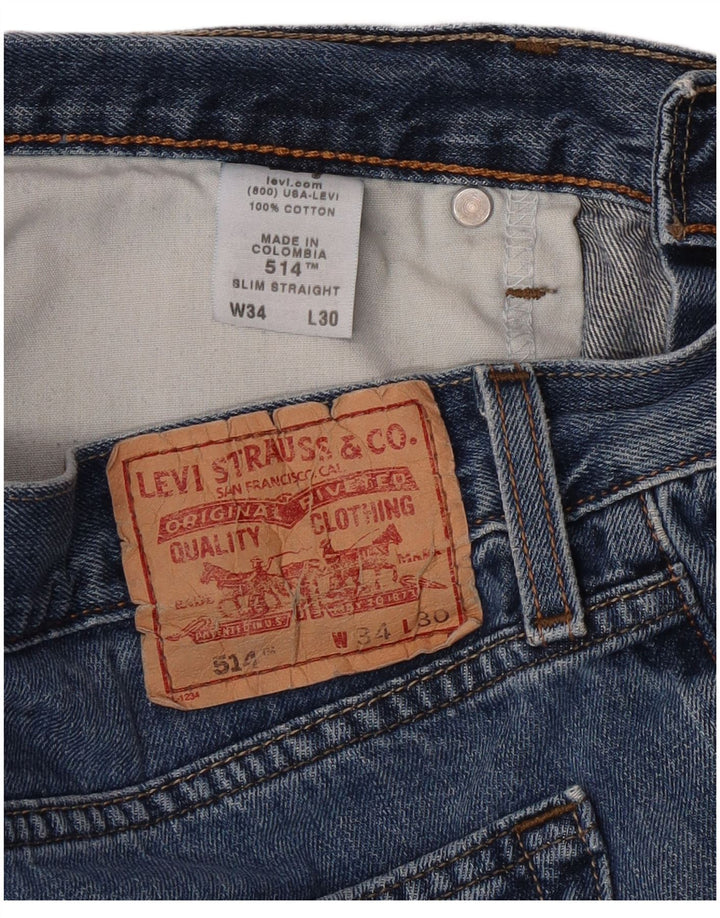 Levi's muške 514 uske ravne traperice W34 L27 plavi pamuk