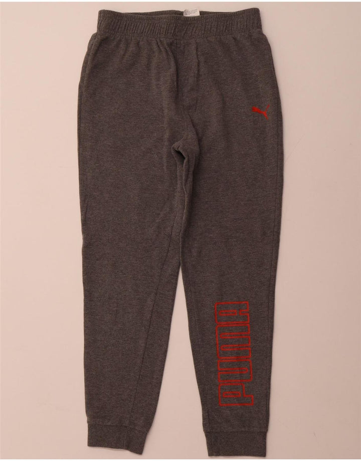 PUMA Girls Graphic Trenirka Hlače Joggers 14-15 Years Large Grey