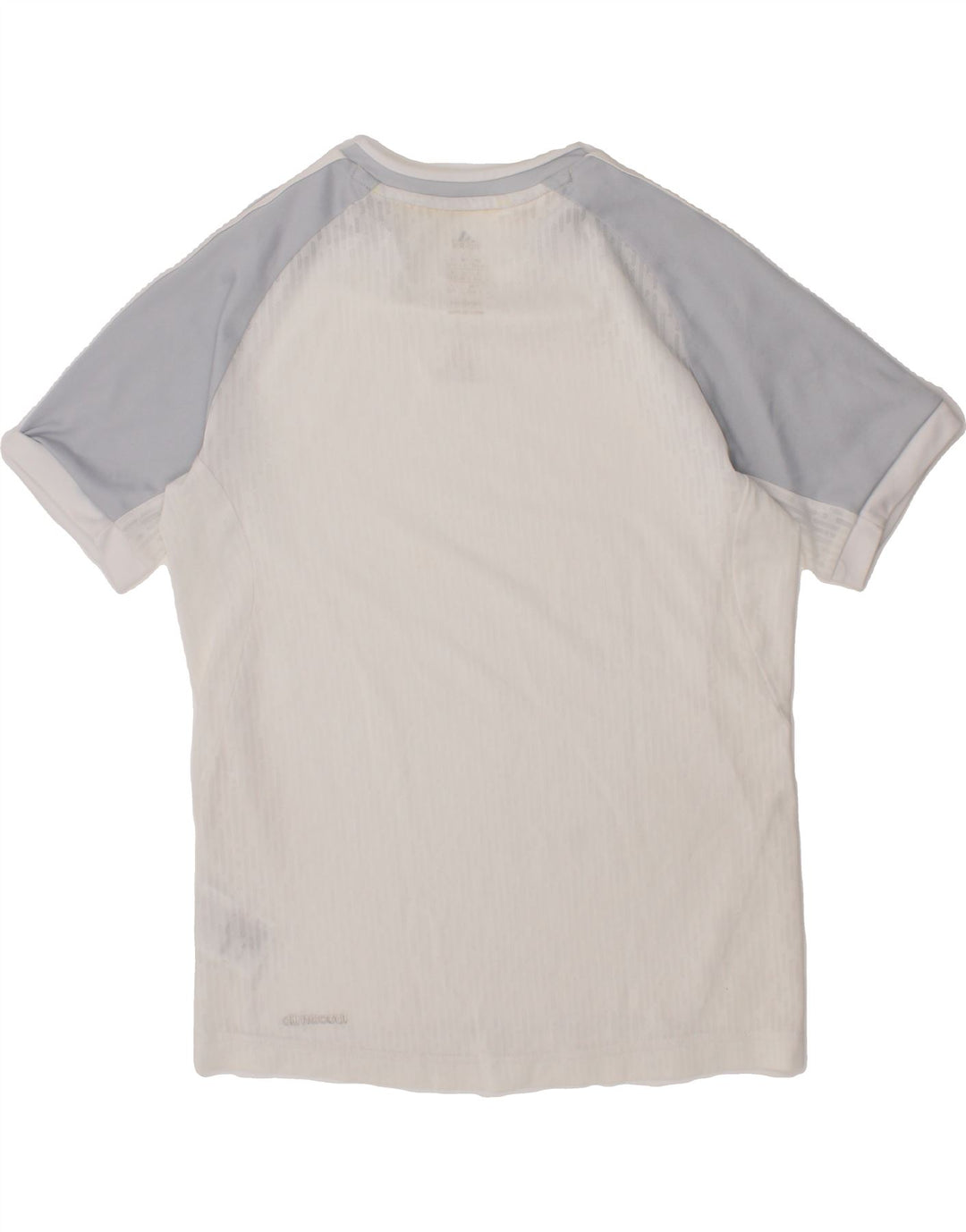 ADIDAS Boys Climacool T-Shirt Top 9-10 Years White Colourblock Polyester Vintage Adidas and Second-Hand Adidas from Messina Hembry 