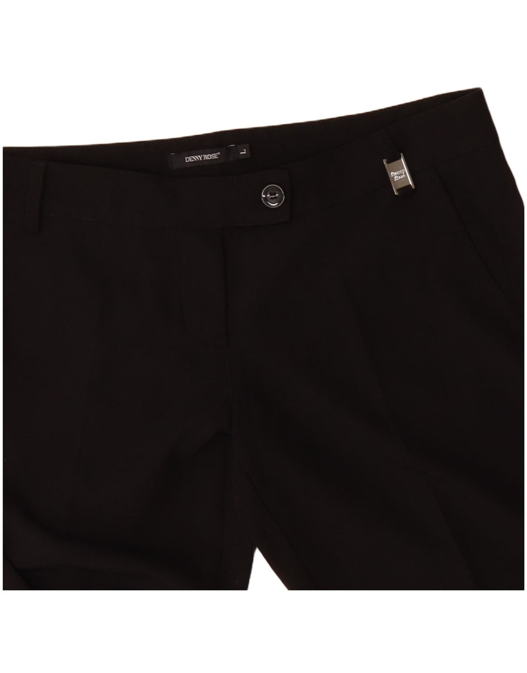 DENNY ROSE Ženske ravne hlače odijela velike W34 L32 crni poliester