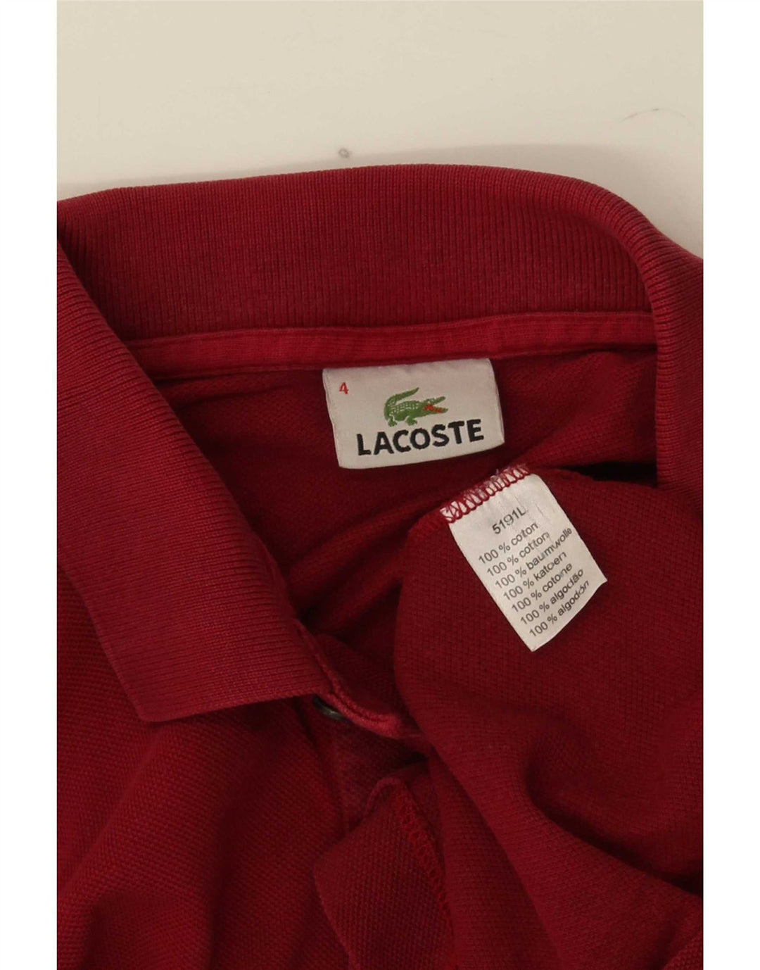 Lacoste muška polo majica veličine 4 srednje crvene pamučne boje