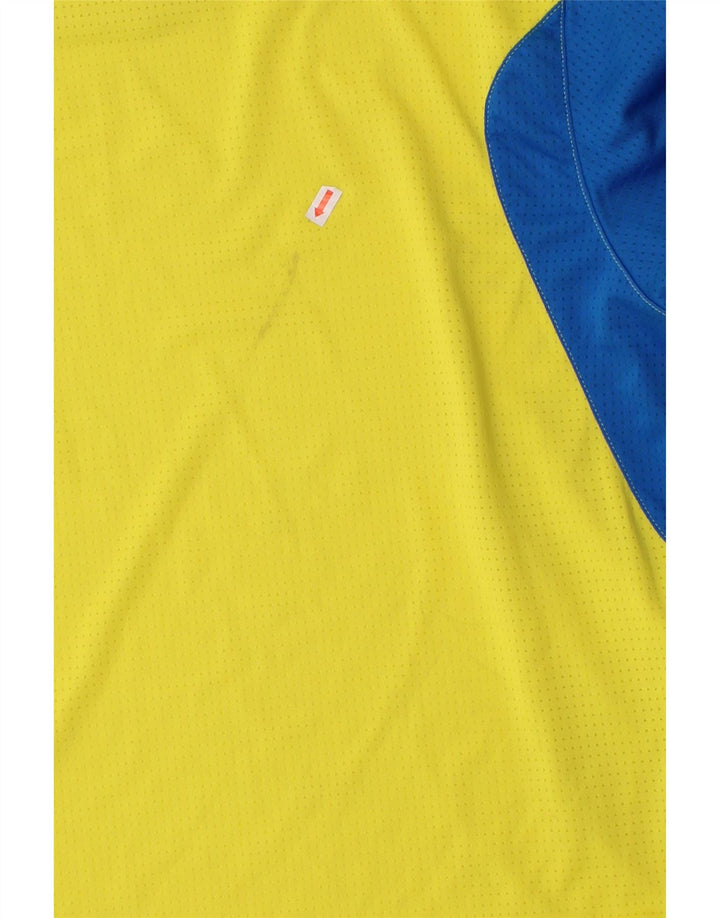 REEBOK Mens Graphic T-Shirt Top XL Yellow Colourblock Polyester Vintage Reebok and Second-Hand Reebok from Messina Hembry 