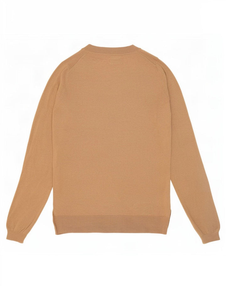 Massimo Dutti ženski džemper s V-izrezom UK 12 Srednje bež vuneni