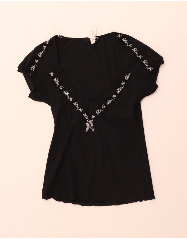 Gornji dio ženske grafičke bluze Liu Jo UK 4 XS crni poliester