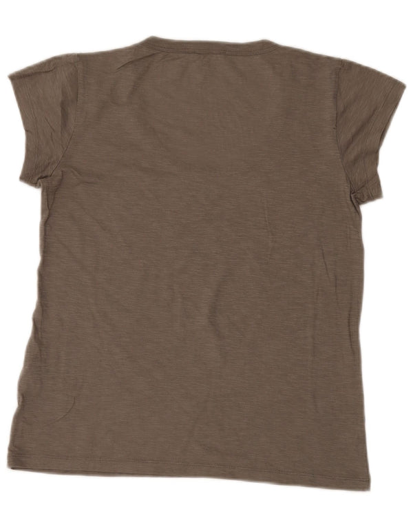 CALVIN KLEIN JEANS Womens Graphic T-Shirt Top UK 12 Medium Grey Flecked