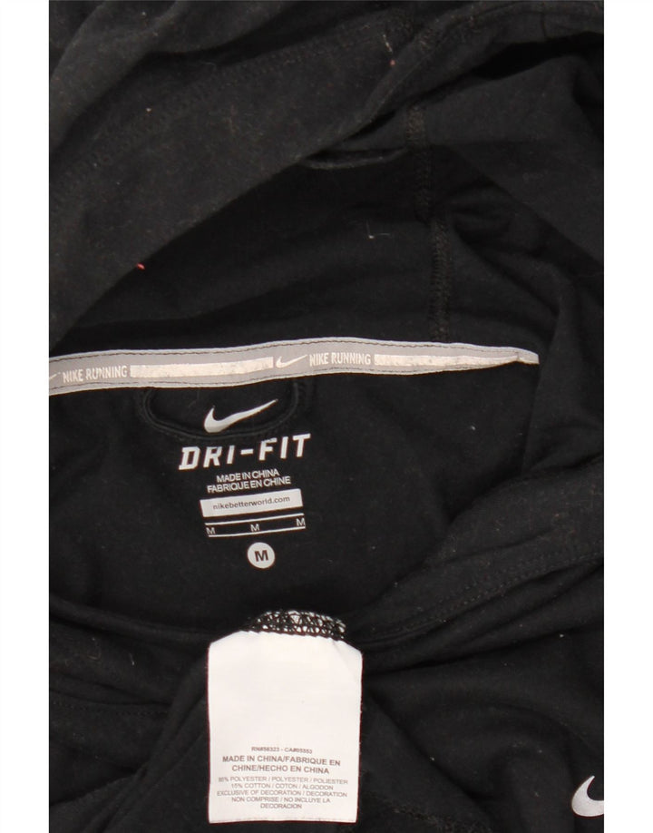NIKE Ženska Dri Fit majica s kapuljačom dugih rukava UK 14 srednji crni poliester