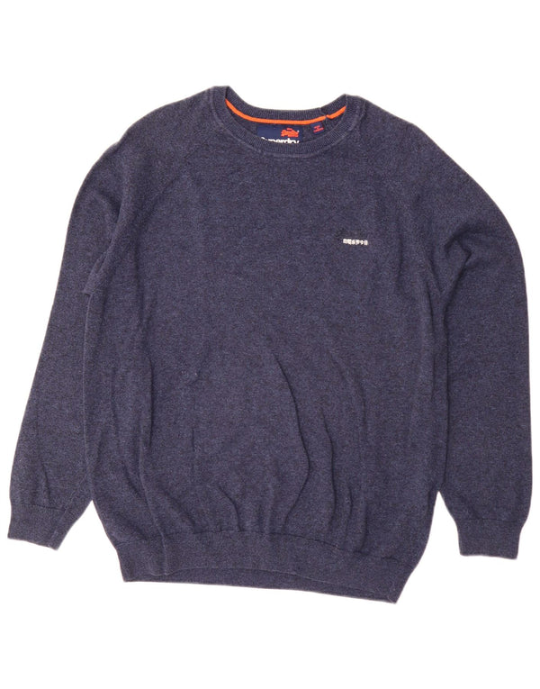 Superdry muški džemper s mornarsko plavim izrezom 2XL od pamuka