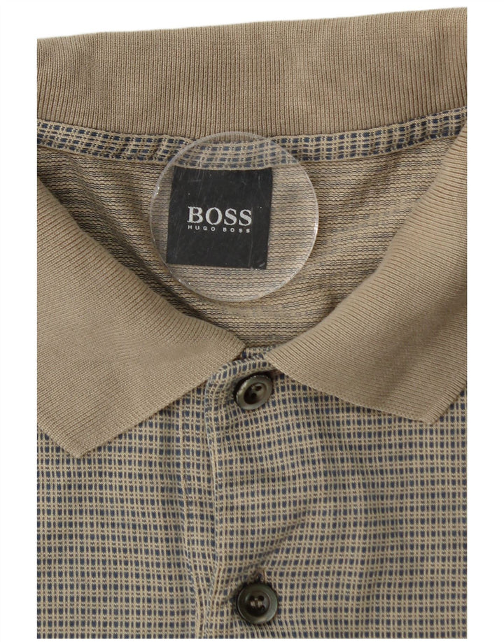 HUGO BOSS Muška polo majica 2XL bež geometrijski pamuk