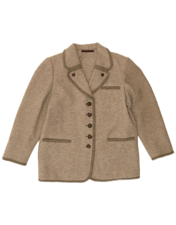 VINTAGE Ženska jakna sako s 5 gumba UK 16 Velika bež