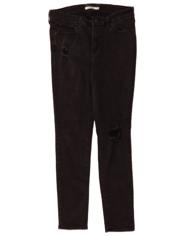 LEVI'S Ženske 710 uske traperice na duge staze W30 L30 crni pamuk