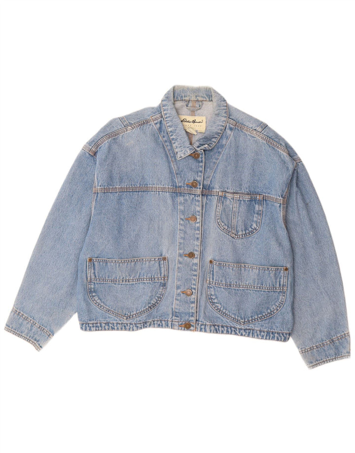 EDDIE BAUER Ženska prevelika traper jakna UK 14 Srednje plavi pamuk