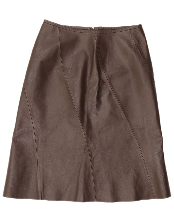 VINTAGE ženska kožna suknja UK 12 srednje W28 smeđa koža