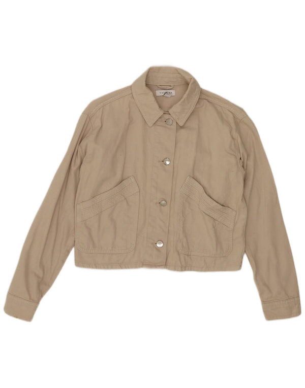 Topshop ženska mala bomber jakna UK 6 XS bež pamuk