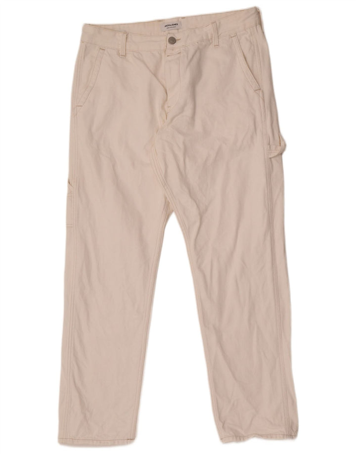 Jack & Jones muške Cargo ravne traperice W34 L30 Bijele