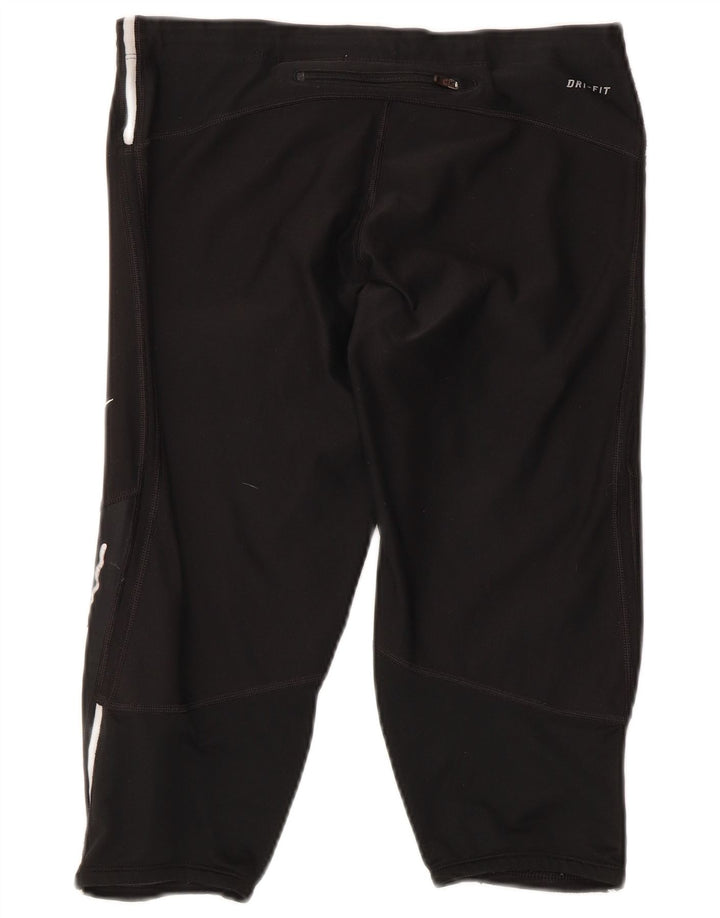 Nike Ženske Dri Fit Capri tajice UK 12 srednje crne poliesterske boje