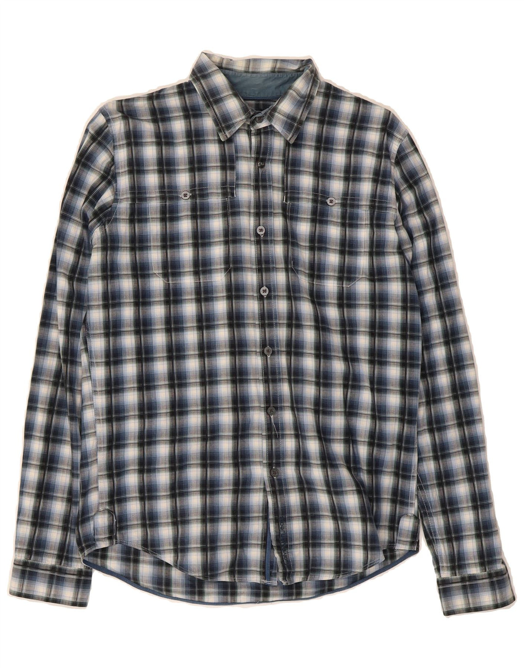 CALVIN KLEIN JEANS Mens Regular Fit Flannel Shirt Medium Navy Blue Check Vintage Calvin Klein Jeans and Second-Hand Calvin Klein Jeans from Messina Hembry 