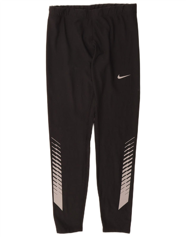 NIKE ženske Dri Fit grafičke tajice UK 12 srednje crne