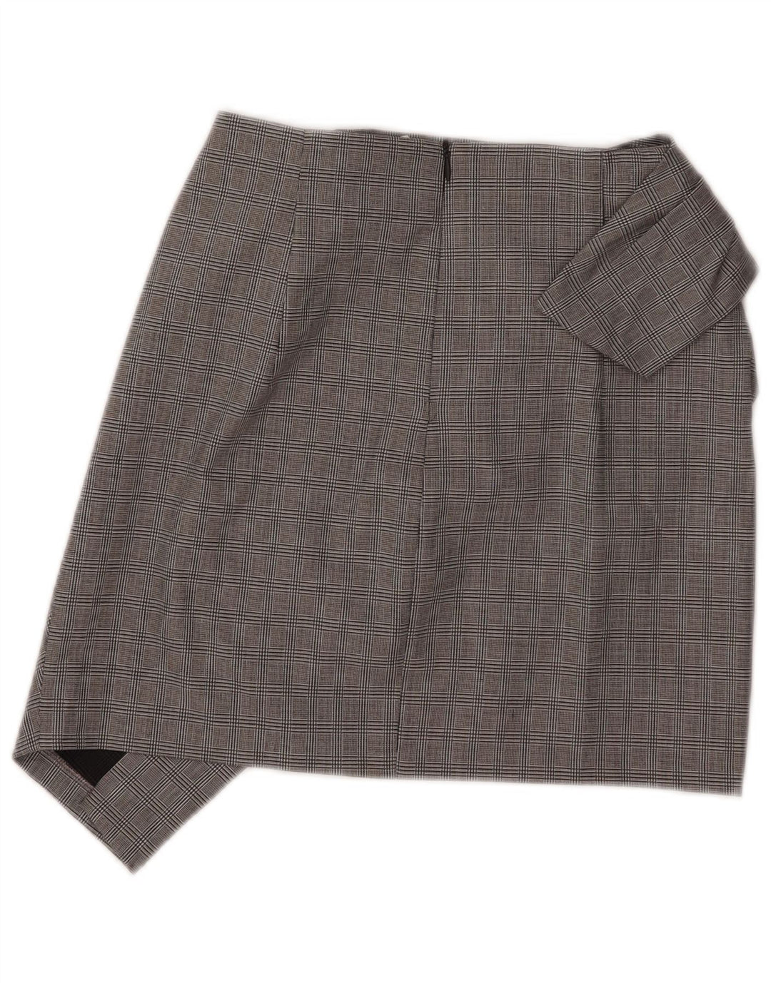 Zara ženska mini asimetrična suknja XS W26 sivi karirani poliamid