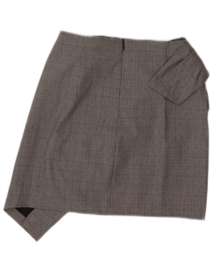 Zara ženska mini asimetrična suknja XS W26 sivi karirani poliamid