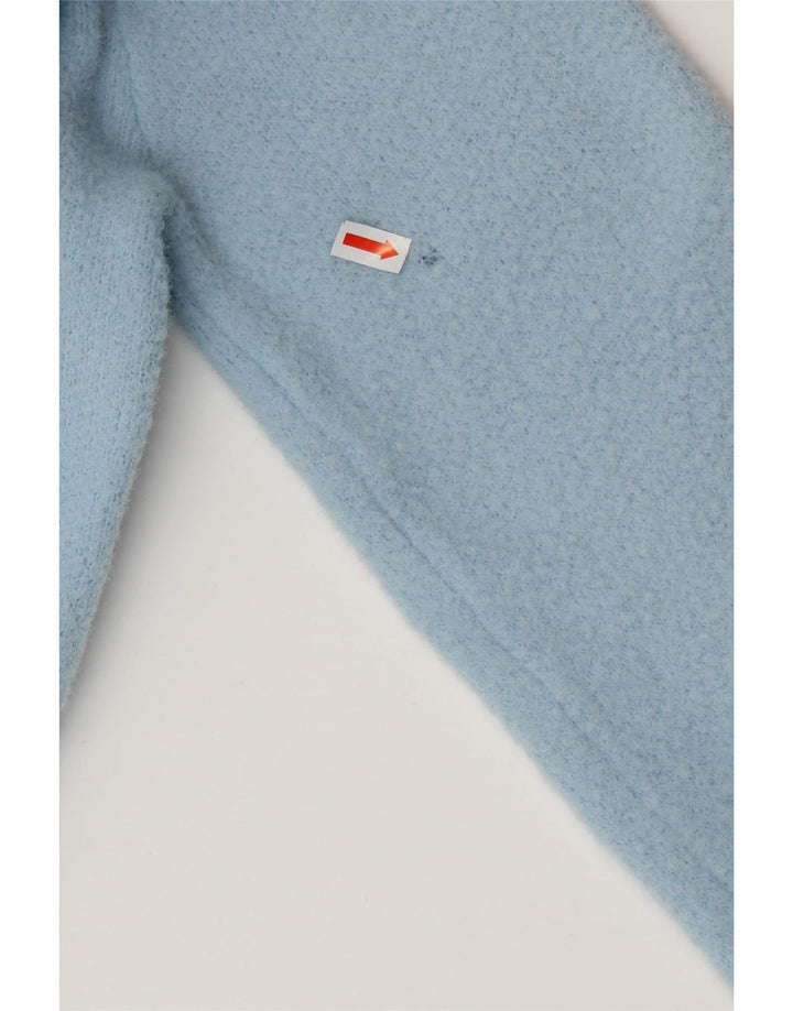 ZARA ženski pulover s okruglim izrezom UK 10 Mali plavi najlon